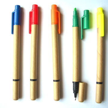 Werbeartikel Eco Friendly Paper Kugelschreiber mit Textmarker